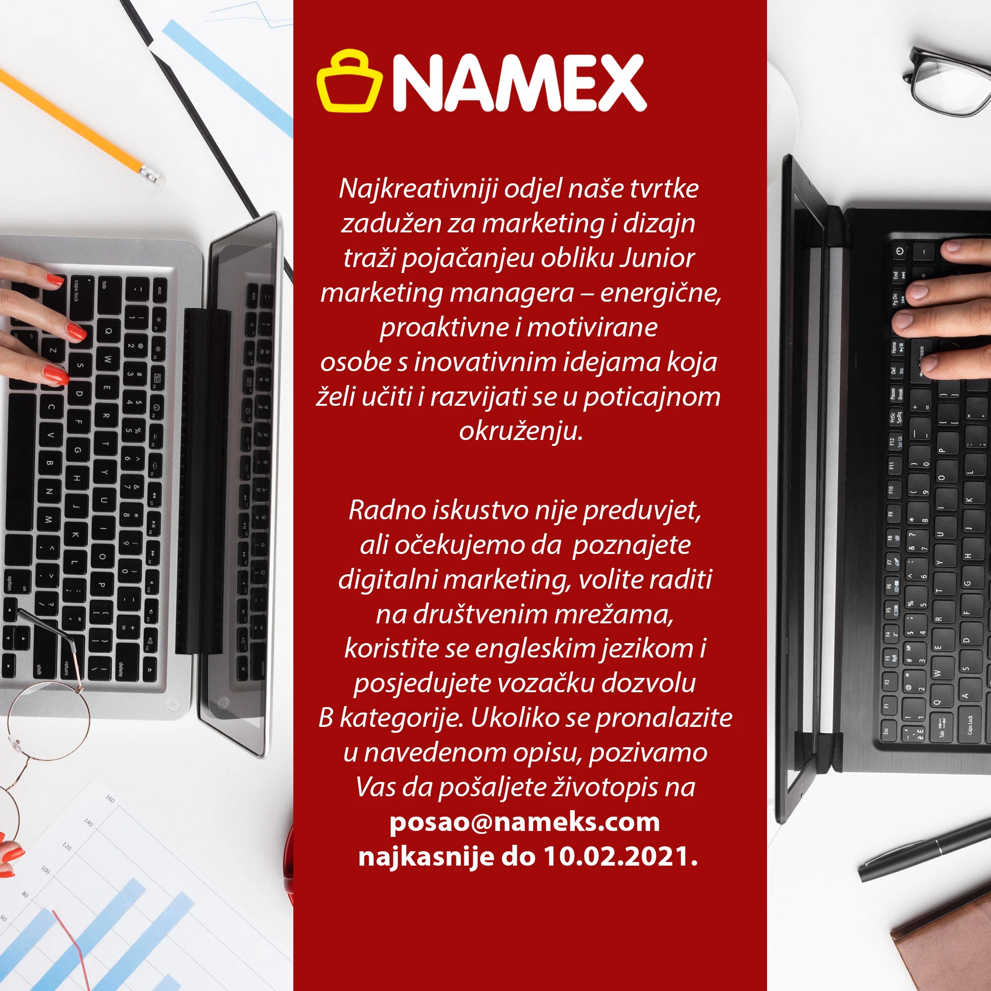 Natječaj za radno mjesto: Junior marketing manager