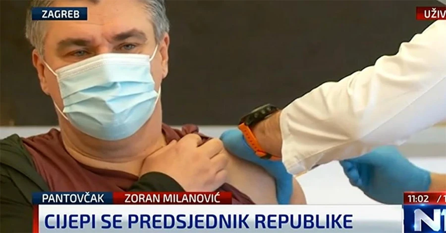 Milanović se pred kamerama cijepio protiv korone