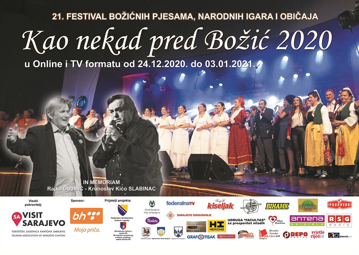 Festival 'Kao nekad pred Božić' u tv programu i online formatu