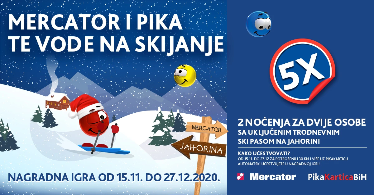 Mercator i Pika te vode na skijanje: Nova nagradna Igra za vjerne kupce