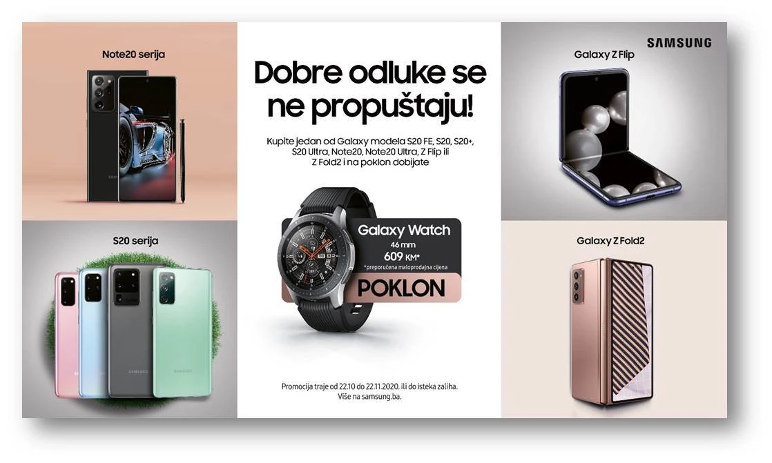 Otvorena sezona darivanja: Samsung Galaxy Watch 46mm na poklon uz kupovinu odabranih uređaja