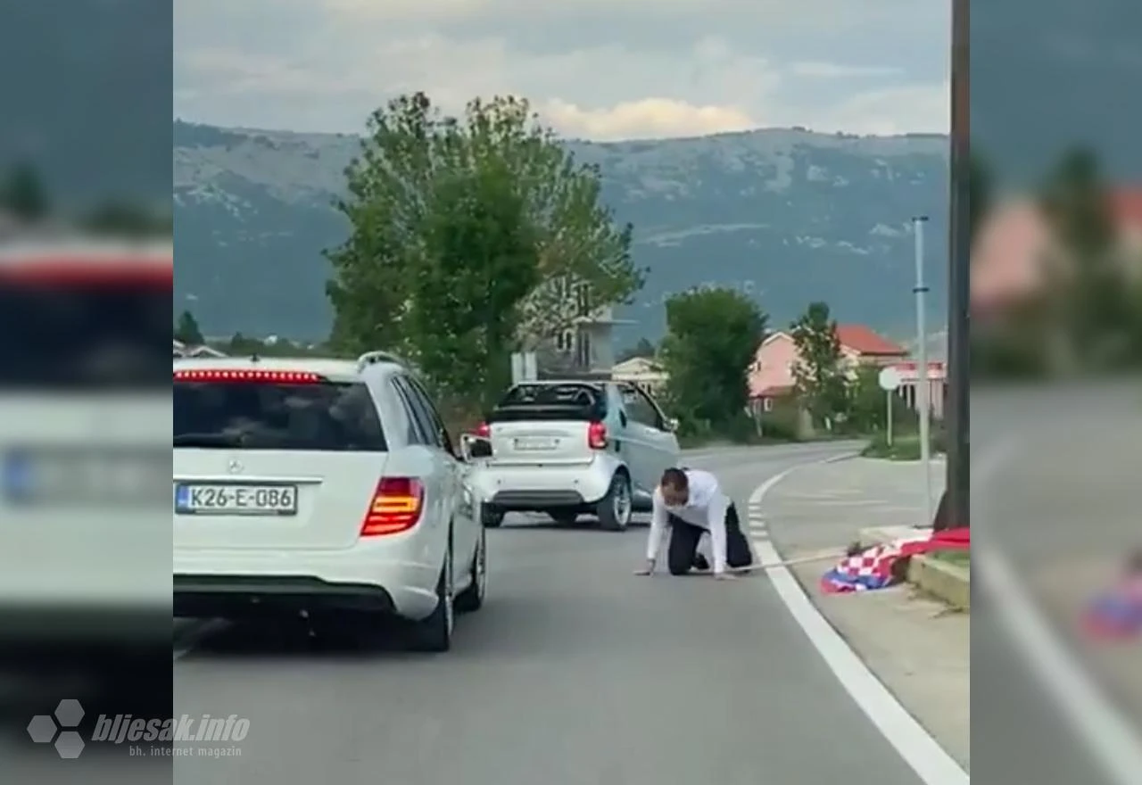 Posušje: Barjaktar ispao iz automobila u svadbenoj povorci