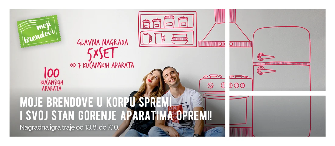 Moje brendove u korpu spremi i svoj stan Gorenje aparatima opremi!