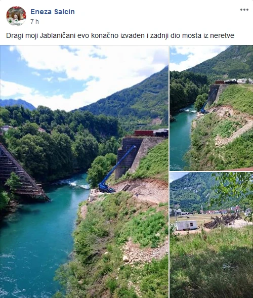 Izvađen posljednji dio mosta Bitke na Neretvi